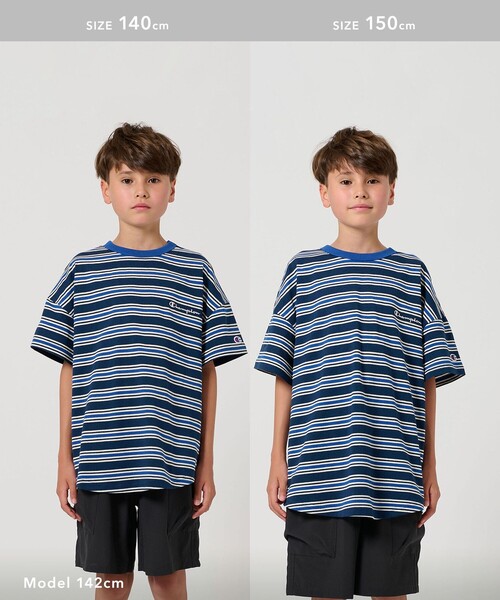 tシャツ 「Champion」ボーダー ショートスリーブ Tシャツ / キッズ  140cm-160cm キッズ 子供服 男の子 女の子 | Champion | 10