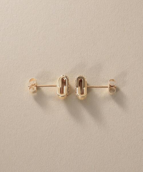 COCOSHNIK（ココシュニック） ピアス K10ダイヤモンド アシンメトリー 