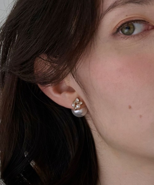 Phoebe（フィービー） ピアス クラシカルパール×ビジューバック 