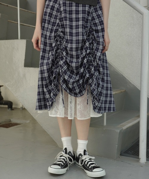 【THEAIRTOWN】レースレイヤードスカート ピンストライプレースレイヤードスカート – WEGO ONLINE STORE