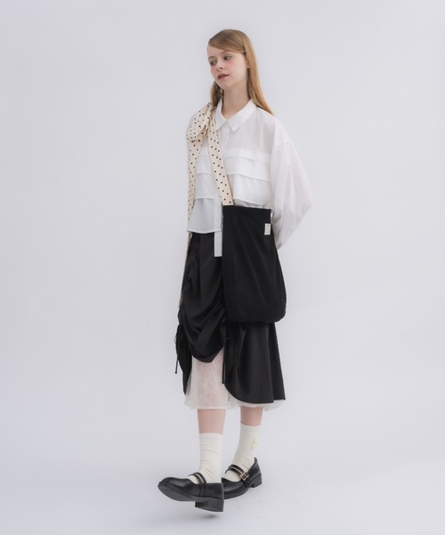 スカート lace layered drawstring skirt／レースレイヤード