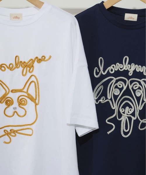 familiar 車と動物刺繍 Tシャツ 受注期間限定！齋藤璃佑コラボ企画！コラボ半袖Tシャツ◇齋藤璃佑
