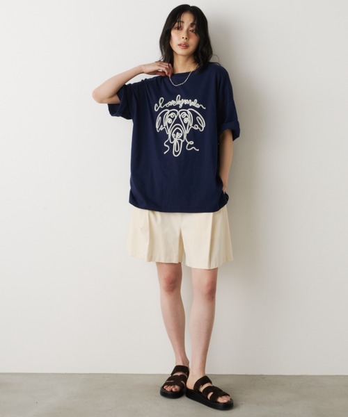Unitage（ユニテージ） tシャツ 半袖 コード刺繍ワンニャンTEE