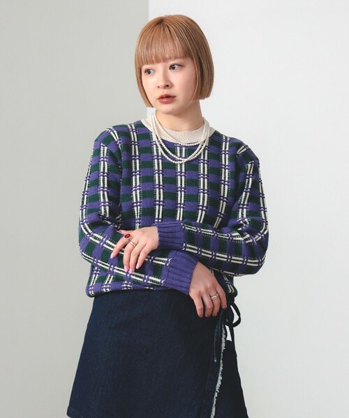 BEAMS HEART（ビームス ハート） ニット セーター フクレ チェック