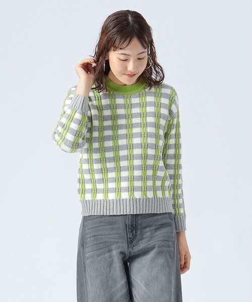 BEAMS HEART（ビームス ハート） ニット セーター フクレ チェック