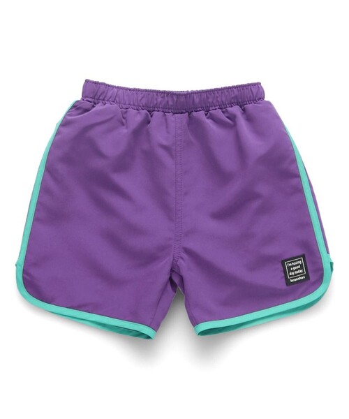 VEATM フィジーク用サーフパンツ 紫 グラデーション Sサイズ branshes（ブランシェス） 水着 「水着/SWIM」配色サーフパンツ キッズ