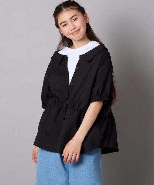 a.v.v（アー・ヴェ・ヴェ） ブラウス シャツ 「160」麻調レイヤード風