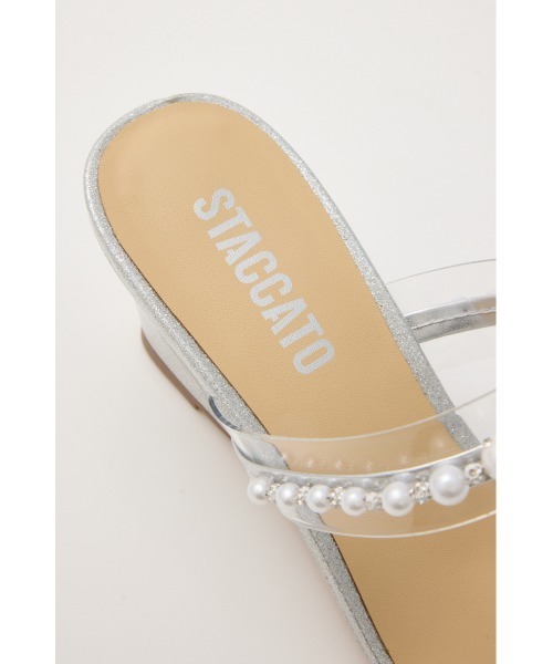 STACCATO（スタッカート） サンダル パールベルトヌーディーヒール