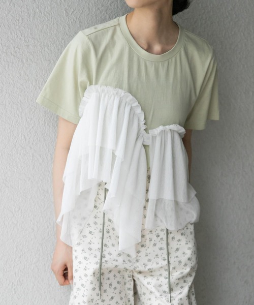 KBF tシャツ アシメフリルドッキングTEE レディース : ZOZOTOWN