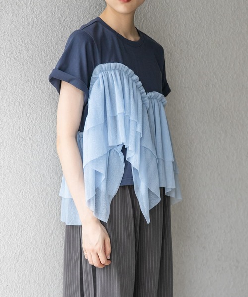 KBF tシャツ アシメフリルドッキングTEE レディース : ZOZOTOWN