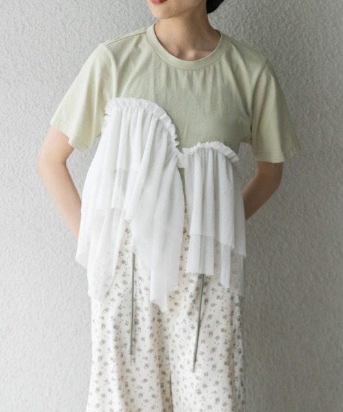 KBF tシャツ アシメフリルドッキングTEE レディース : ZOZOTOWN