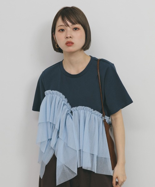 KBF フリルドッキングTEE【新品未使用】 KBF tシャツ アシメフリルドッキングTEE レディース : ZOZOTOWN
