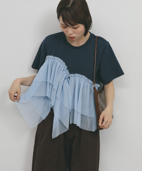 KBF tシャツ アシメフリルドッキングTEE レディース : ZOZOTOWN