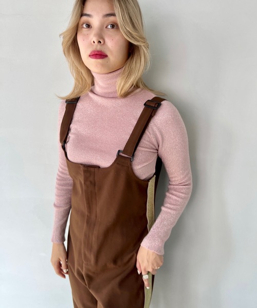 「SANSeLF」 タートルネックニット FREE ライトブルー レディース_画像4