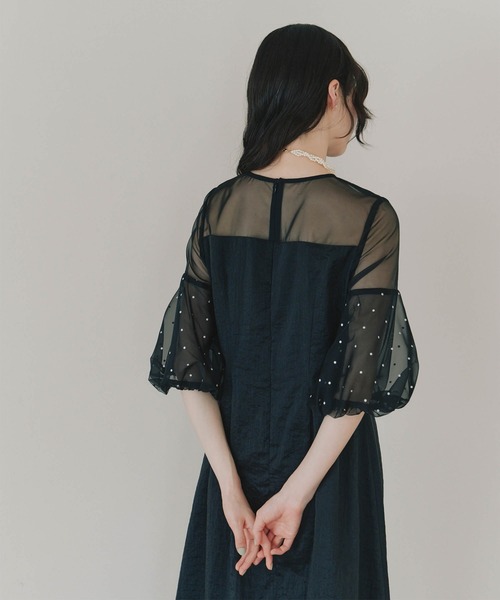 kaeneドレス kaene ドレス デザインオーガンミックスドレス : ZOZOTOWN Yahoo
