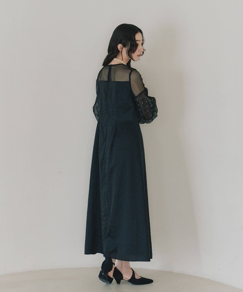 kaene ドレス デザインオーガンミックスドレス : ZOZOTOWN Yahoo