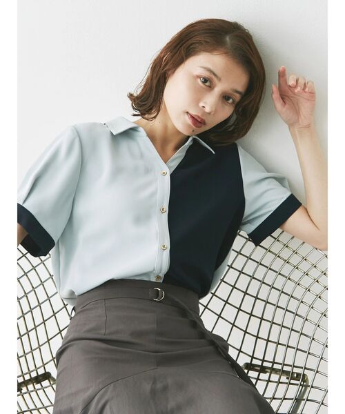 ブラウス シャツ  サテンスキッパーブラウス レディース Lace Ladies サテン調ベーシックスキッパーカラーブラウス 女性