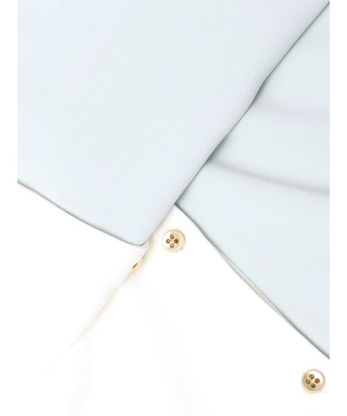 TONAL ブラウス シャツ バイカラーサテンスキッパーブラウス
