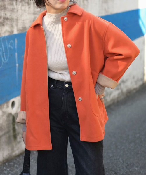 「&HALF」 「noa-ge」ステンカラーコート L ネイビー レディース_画像8