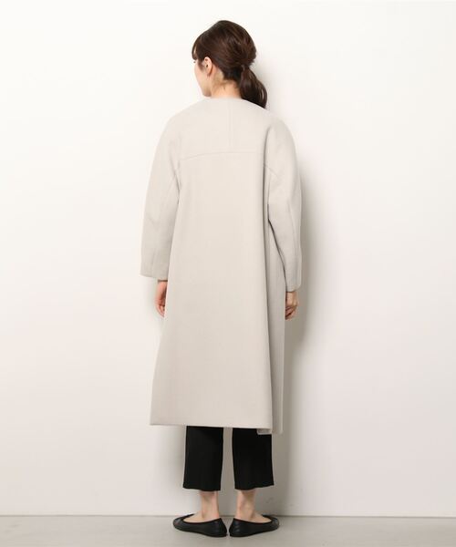「green label relaxing」 ノーカラーコート X-SMALL オフホワイト レディース_画像3