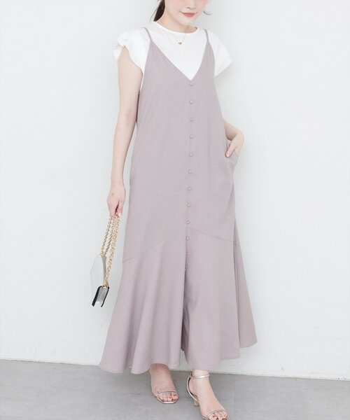 natural couture ワンピース 「WEB限定」前後2WAYフレアヘムキャミ