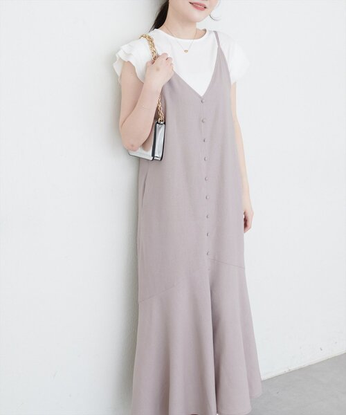 natural couture ワンピース 「WEB限定」前後2WAYフレアヘムキャミ