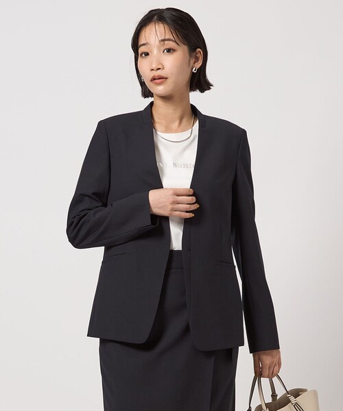 美新品タグ付 グリーンレーベルリラクシング カチリラ ノーカラージャケット L green label relaxing ジャケット ノーカラージャケット ライト