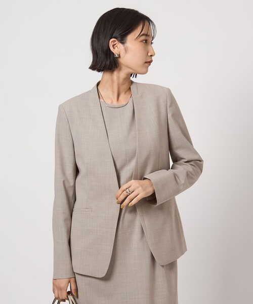 新品green label relaxing ノーカラーニットジャケット green label relaxing ジャケット ノーカラージャケット ライト