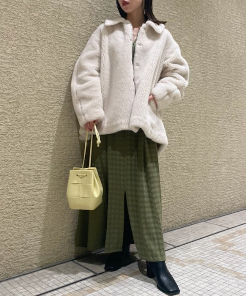 新品タグ付　ECOPELボアポンチョ　白　FRAY I.D ECOPELボアポンチョ(ポンチョ)｜アウター｜FRAY I.D（フレイ