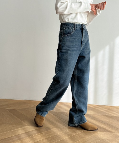 「CANAL JEAN」 加工デニムパンツ SMALL インディゴブルー レディース