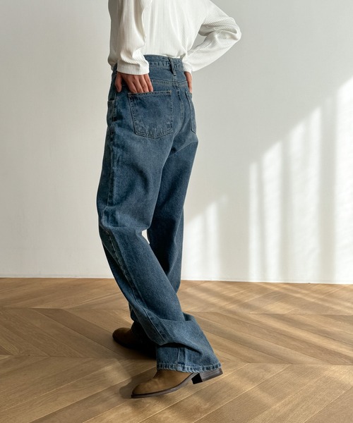 「CANAL JEAN」 加工デニムパンツ SMALL インディゴブルー レディース
