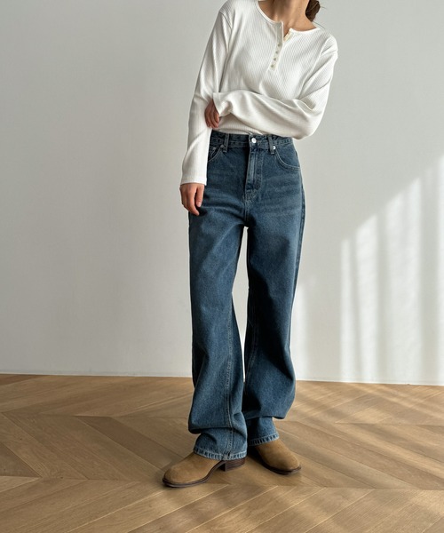 「CANAL JEAN」 加工デニムパンツ SMALL インディゴブルー レディース