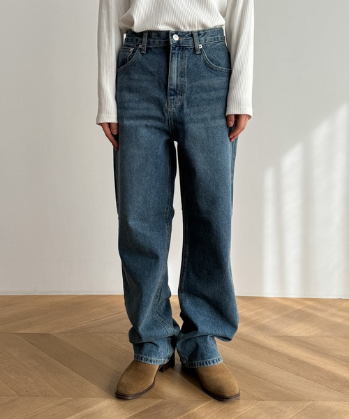 「CANAL JEAN」 加工デニムパンツ SMALL インディゴブルー レディース