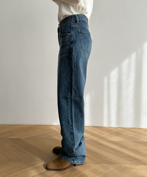 「CANAL JEAN」 加工デニムパンツ SMALL インディゴブルー レディース