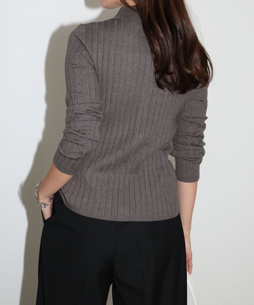 Aimeine 襟付きリブニットカーディガン Information】 10.19(thu.)19:00 明日、完売しておりました 襟