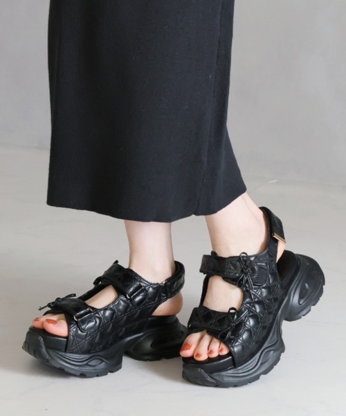 「VIVIAN」 フラットサンダル L ブラック レディース_画像6