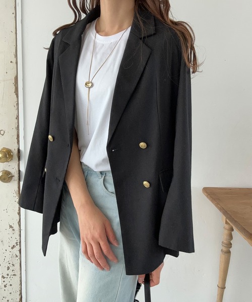 「LAUIR」 テーラードジャケット X-LARGE ライトベージュ レディース_画像7