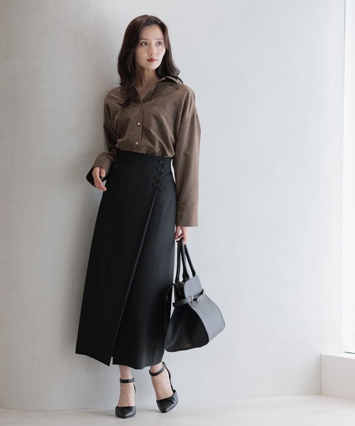 Andemiu（アンデミュウ） スカート ラップ風Iラインスカート589188