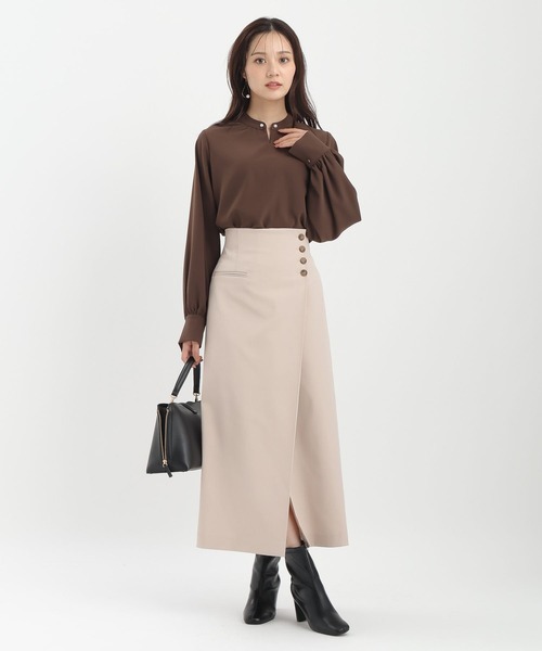 Andemiu（アンデミュウ） スカート ラップ風Iラインスカート589188