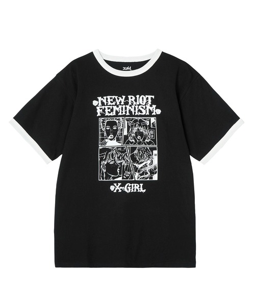 X-girl（エックスガール） 半袖Tシャツ M ブラック レディース