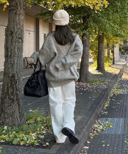 ニット セーター v neck shaggy oversize knit pullover /Vネック