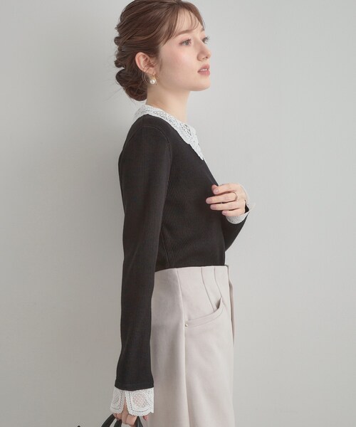 Couture Brooch ニット セーター 「着映え・フェミニン・通勤」レース