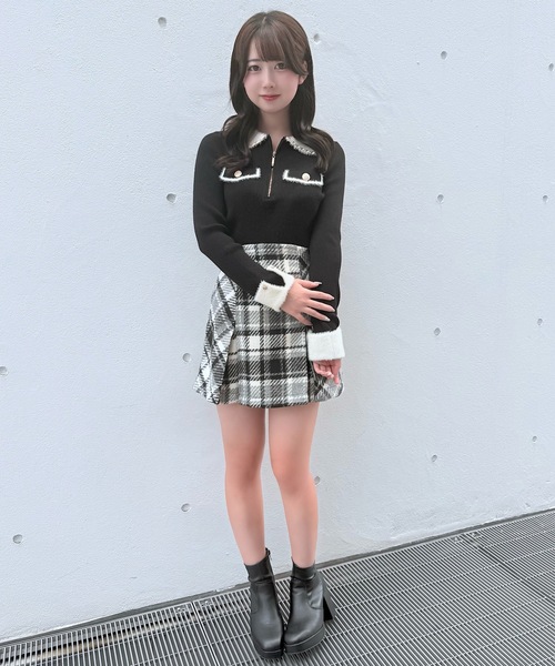 NOMAE（ノーマエ） ニット セーター チェーンカラーZIPニット