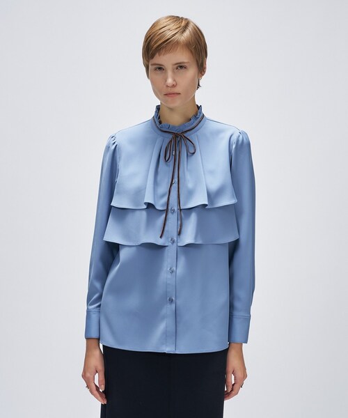 cloenc（クロエンス） ブラウス シャツ 「手洗い可」ベロアリボン