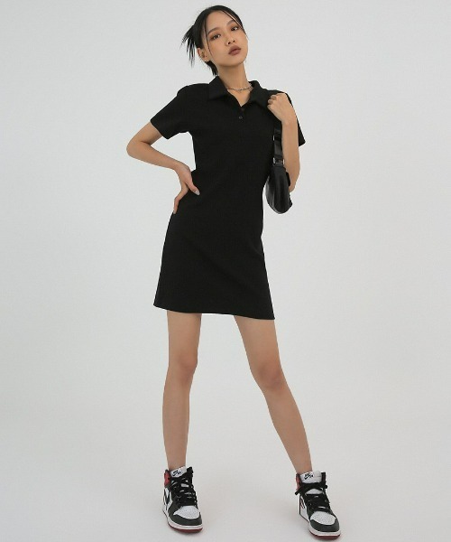 「BLACKUP」 半袖ワンピース FREE ブラック レディース_画像9