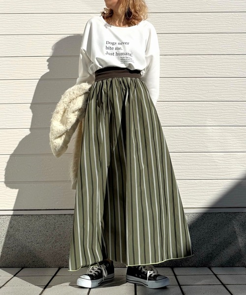 Q スカート メモリーマルチストライプスカート : ZOZOTOWN Yahoo!店