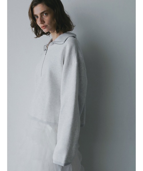 HER. tシャツ ビッグカラーハーフジッププルオーバー レディース