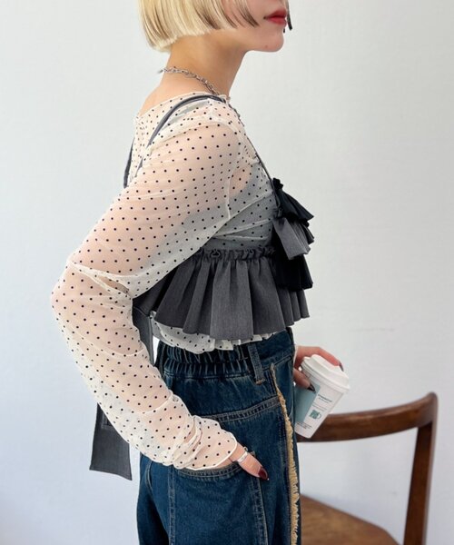 w closet（ダブルクローゼット） キャミソール ふりふりビスチェ