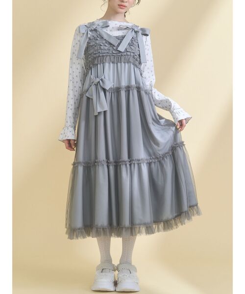 【完売品】新品未使用タグ付　メリージェニー　チュールリボンキャミワンピース merry jenny（メリージェニー） ワンピース チュールリボンキャミ