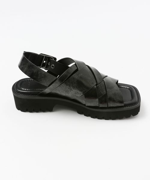 「JEANASIS」 フラットサンダル LARGE ブラック レディース_画像4